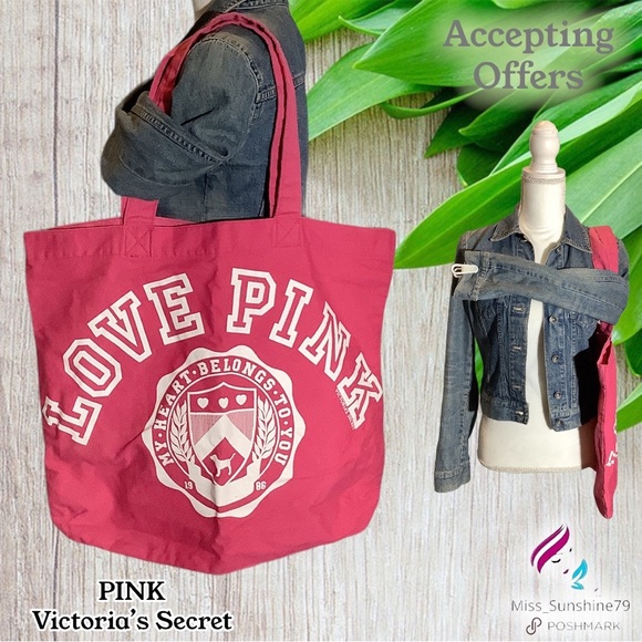 PINK Victoria's Secret Bags Pink Victorias Secret Large Canvas Tote